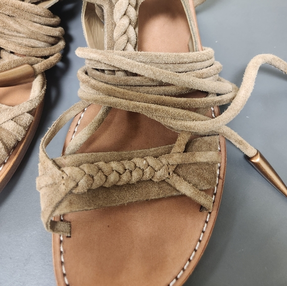 ASH Peace Tall Gladiator flat sandals Tuape Brown Sz 40 - Picture 6 of 15